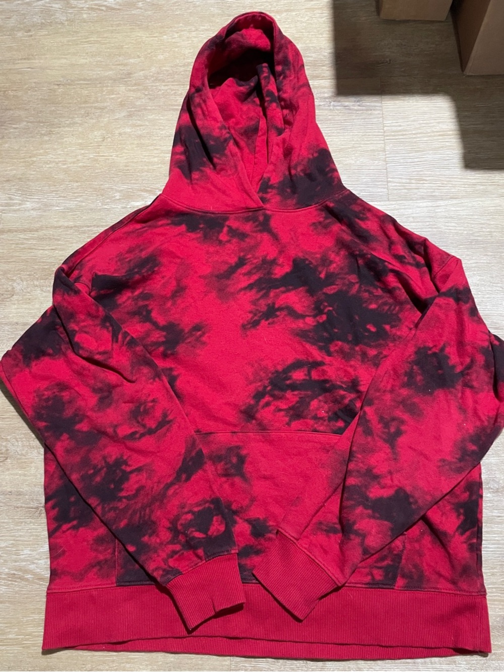 No Boundaries Red and Black Tie-Dye Crewneck Hoodie